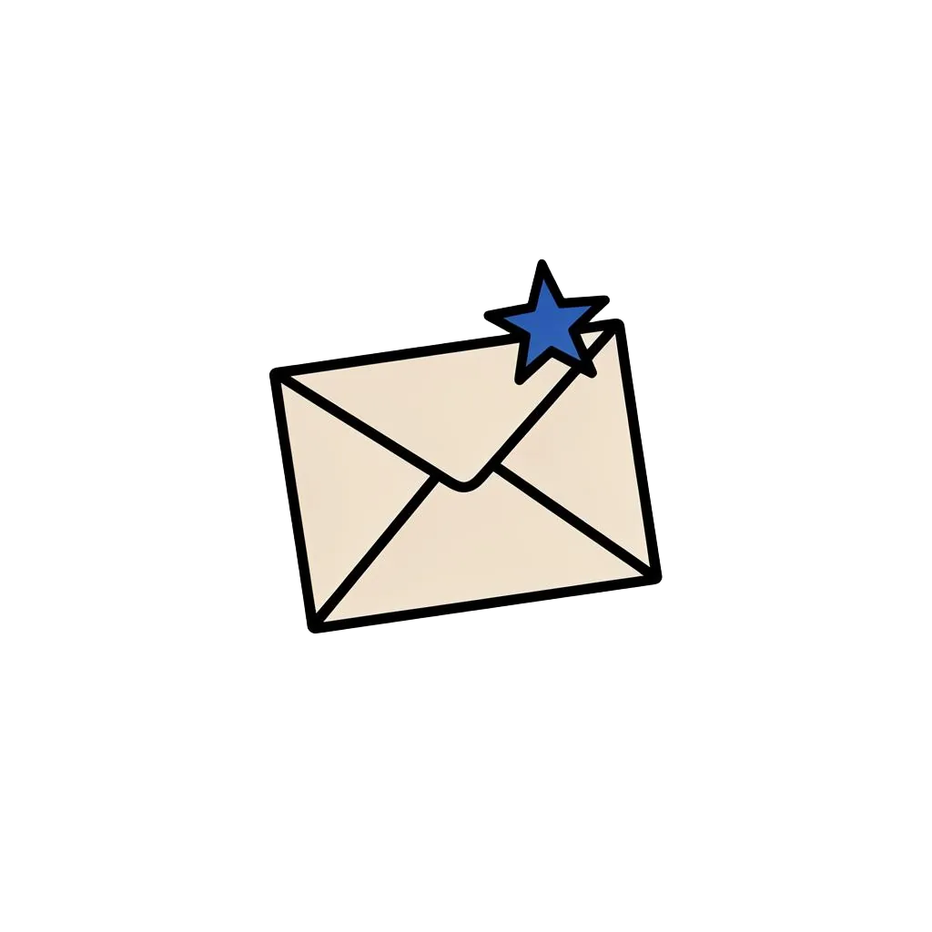 Envelope with a star illustration