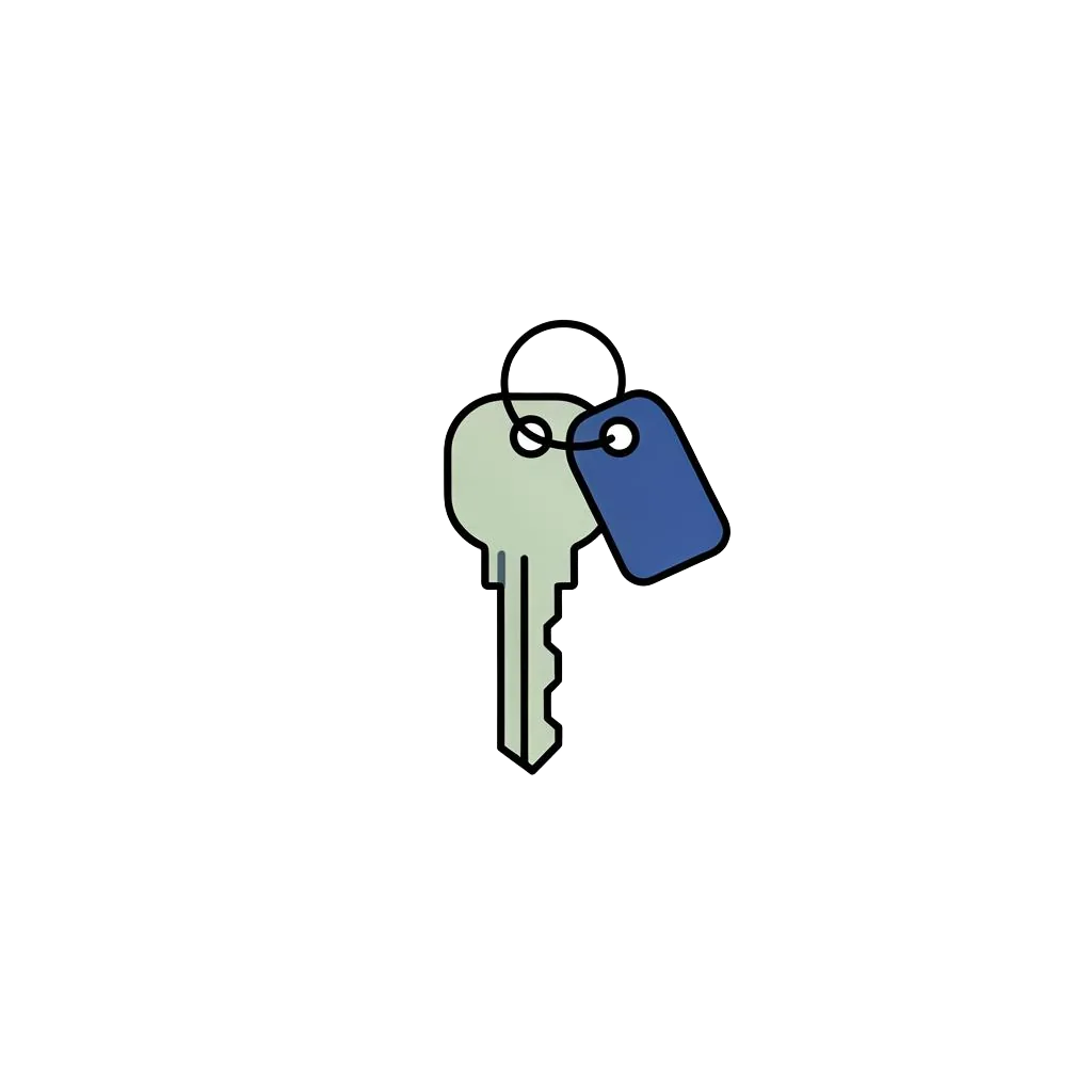 Key with a profile tag illustration